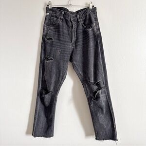 Citizens of Humanity Black Slouchy Slim Black Distressed Jeans Size 25